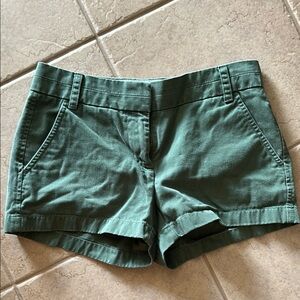 J. Crew Green High Waist Shorts Tailored Cotton